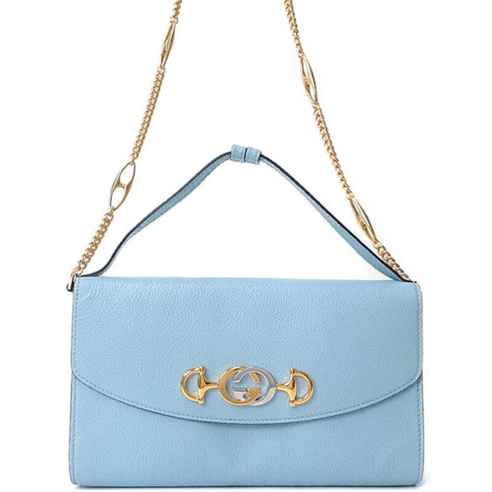 GUCCI Zumi Chain Shoulder Bag Blue